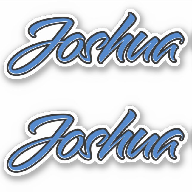 Joshua Name blue Aufkleber Sticker Stickerset (Vorderseite)
