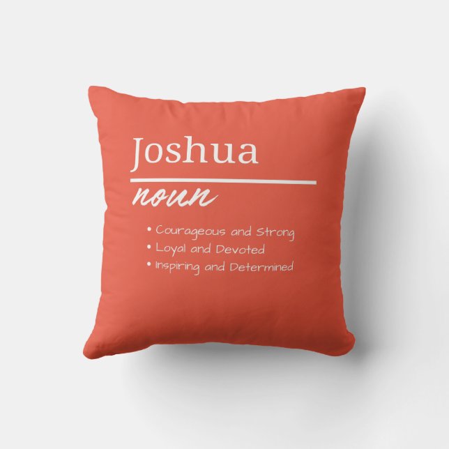 Joshua, Personalisierte Bezeichnung für Junge Kissen (Rückseite)
