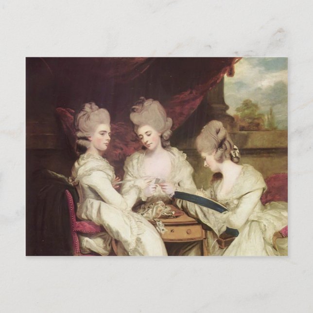 Joshua Reynolds - Die Damen Waldegrave Postkarte (Vorderseite)