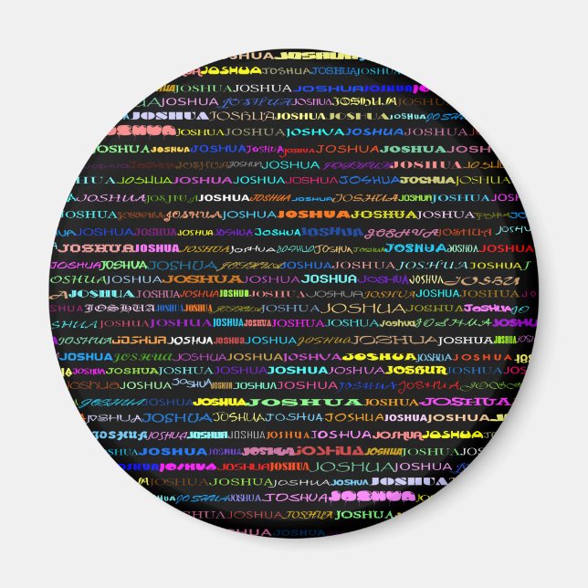 Joshua Text Design I Round Magnet (Vorne)