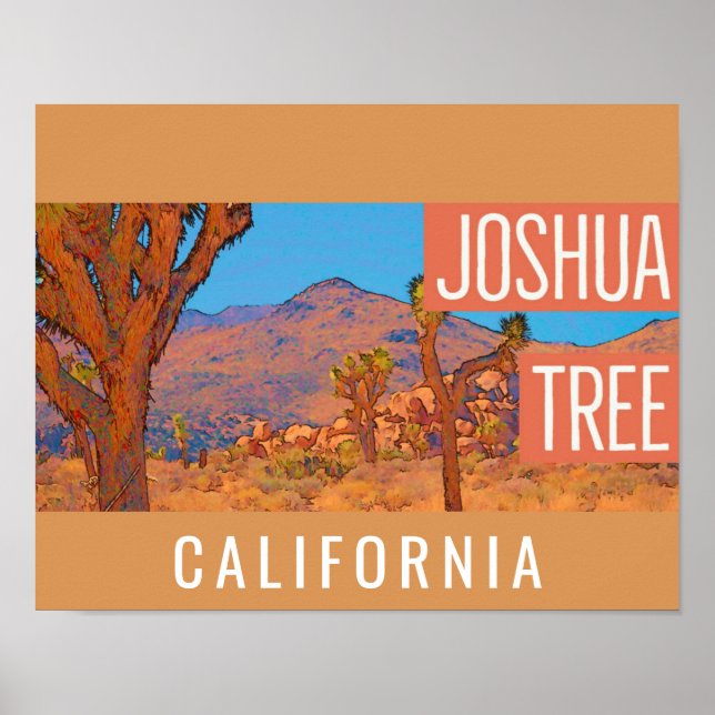Joshua Tree California Retro Travel Poster (Vorne)