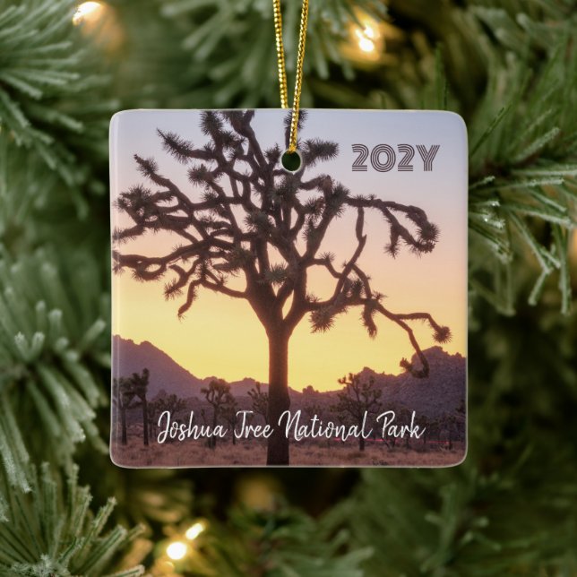 Joshua Tree Custom Ombre Sunset Keramikornament (Baum)