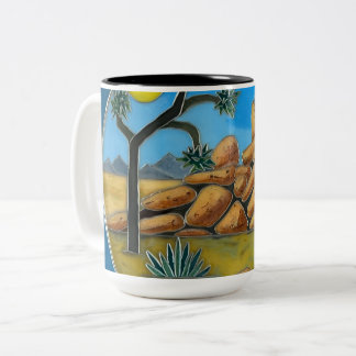 Joshua Tree- Fish Rock Knopf Zweifarbige Tasse