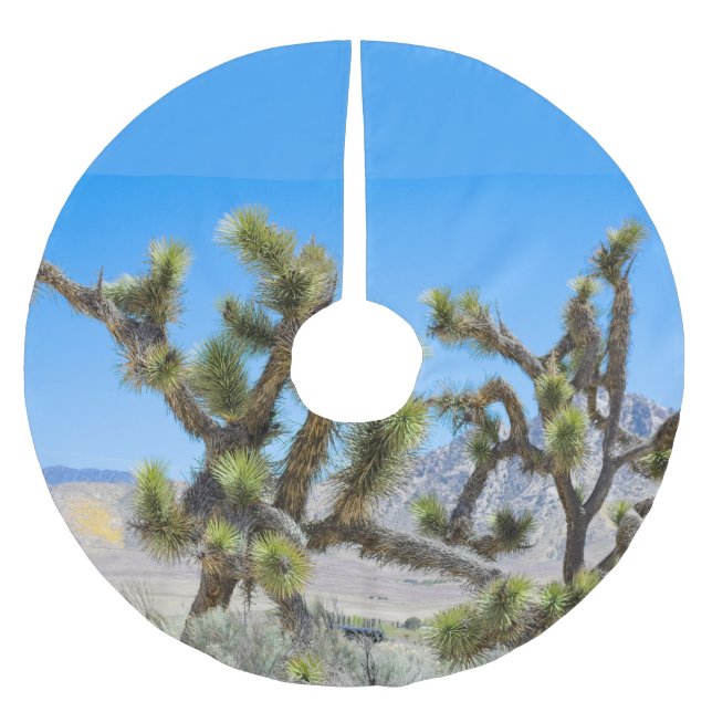 Joshua Tree in Kalifornien Polyester Weihnachtsbaumdecke (Vorderseite)