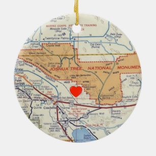 Joshua Tree National Monument Map Keramik Ornament