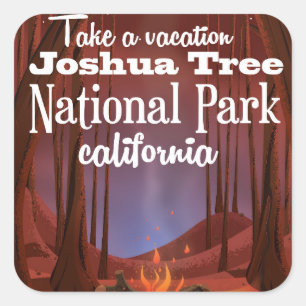 Joshua Tree Nationalpark, Kalifornien Reise Quadratischer Aufkleber