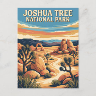 Joshua Tree Nationalpark Kalifornien Retro Poster Postkarte
