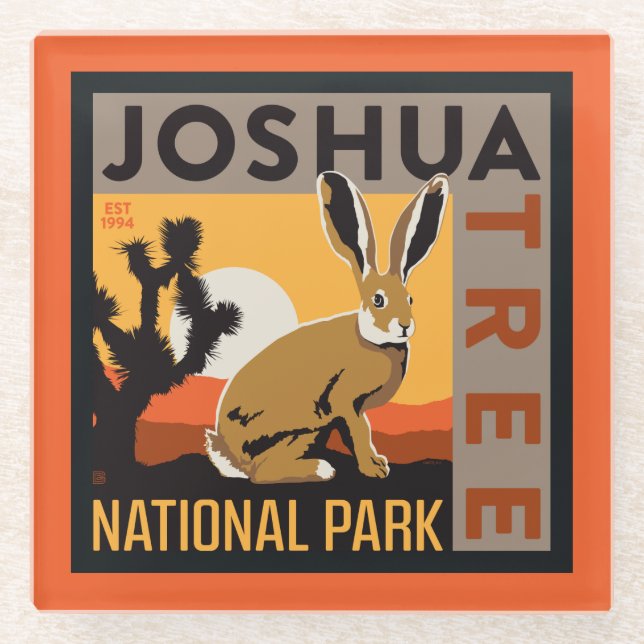 Joshua Tree Nationalpark | Kaninchen Glasuntersetzer (Vorderseite)