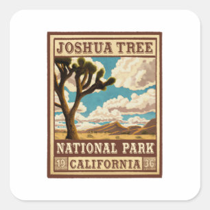 Joshua-Tree-Nationalpark Outdoor Vintage Quadratischer Aufkleber