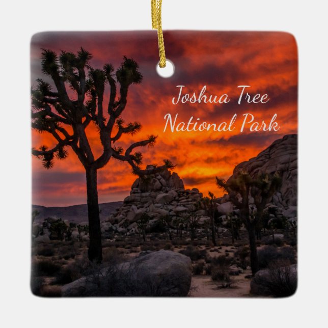 Joshua Tree Nationalpark Red Sunset Keramikornament (Vorderseite)
