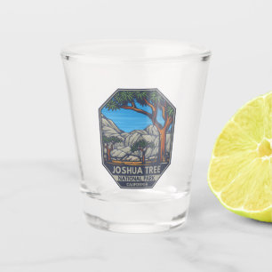 Joshua Tree Nationalpark Retro Emblem Schnapsglas