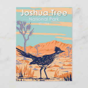 Joshua Tree Nationalpark Roadrunner Vintage Postkarte