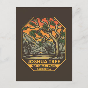 Joshua Tree Nationalpark Sunset Retro Emblem Postkarte