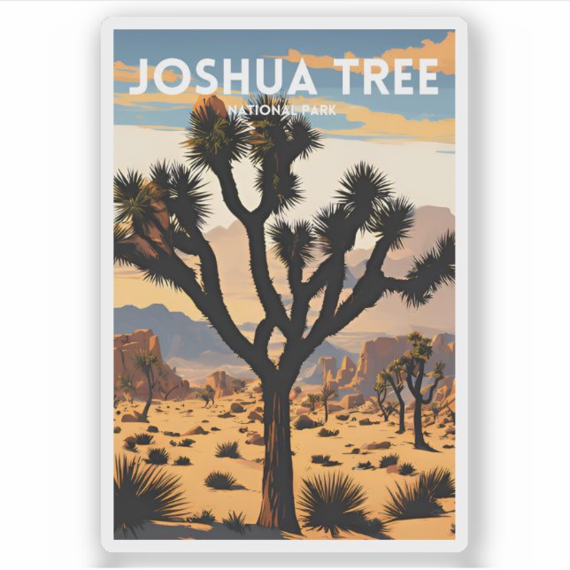Joshua Tree Nationalpark Traditionelle Reise Aufkleber (Vorderseite)