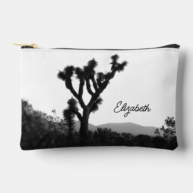 Joshua Tree Personalisiert Black & White Makeup Ba Zubehörtasche (Vorderseite)