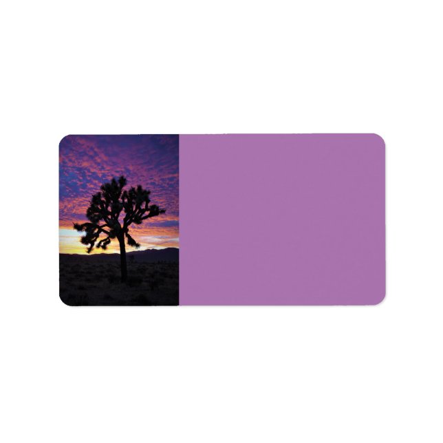 Joshua Tree Sunset Rücksendeadressen-Aufklebers vo Adressaufkleber (Vorne)