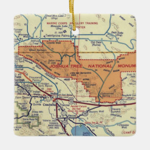 Joshua Tree Vintage Karte Keramikornament