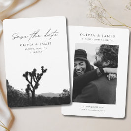 Joshua Tree Wedding Save the Date Black & White Einladung