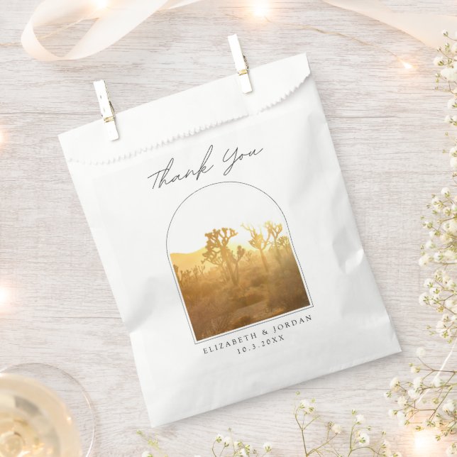 Joshua Tree Wedding Sunset Foto Vielen Dank Geschenktütchen (Ausgeschnitten)