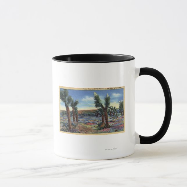 Joshua Trees und Wüste Wild Blume View Tasse (Rechts)