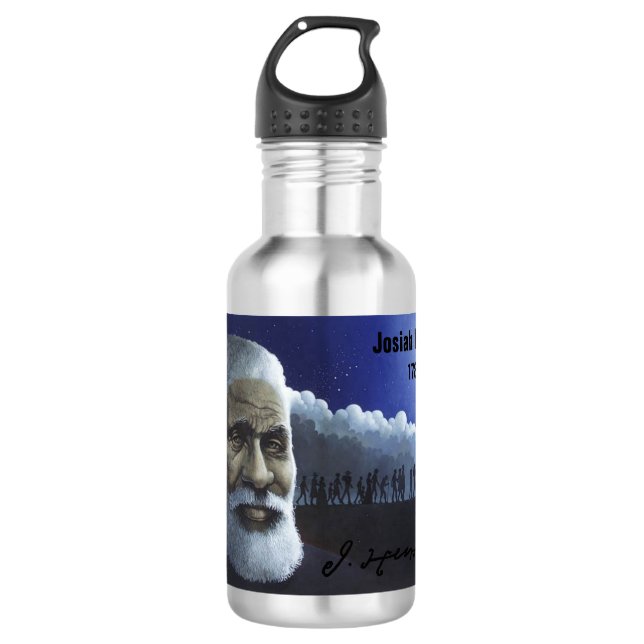 Josiah Henson Unterzeichnung Edelstahlflasche (Vorderseite)