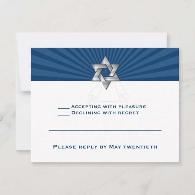 Josiah Silver Jewish Star Bar Mitzvah Einladung (Vorderseite)