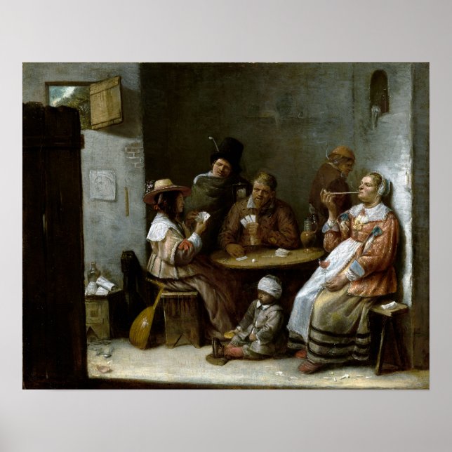 Josse van Craesbeeck Card Spieler Poster (Vorne)