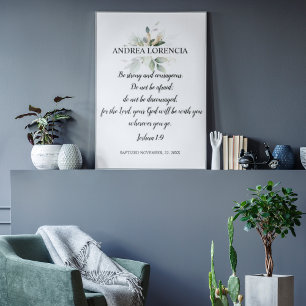 Josua 1 9 Taufgeschenk Poster