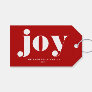 JOT Bold Typografy Modern Christmas Red Geschenkanhänger