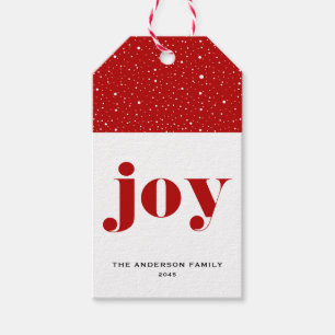 JOT Bold Typografy Red Modern Christmas Geschenkanhänger