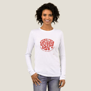 Jot Fish Sip Red Typografie Weiße Langarm-Shirts Tri-Blend Shirt