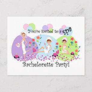 Jote Bachelorette Spa de la fête des invitations p