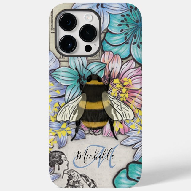 Jote Bee floral Botanique coque iphone monogramme (Verso)