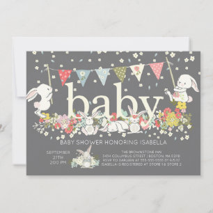 Jote Bunny Genre Neutre Baby shower Invitation