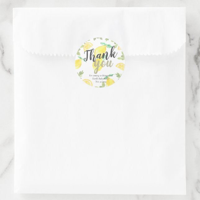 Jote citron babyshower fête de faveur autocollants (Sac)