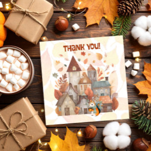 Jote Fall Owl/Squirrel Boy Invitation Anniversaire