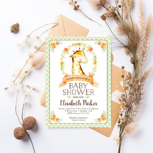 Jote Genre Neutre Giraffe Baby shower Invitation