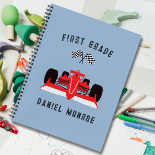 Jote Kids Red Racing Car School Carnet Spiral