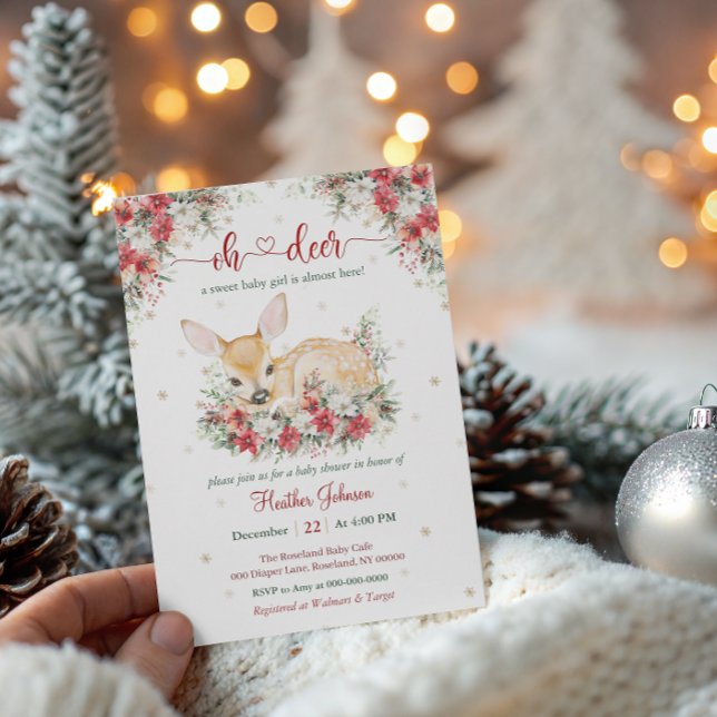 Jote Noël Oh Deer Baby shower Invitation (Créateur téléchargé)
