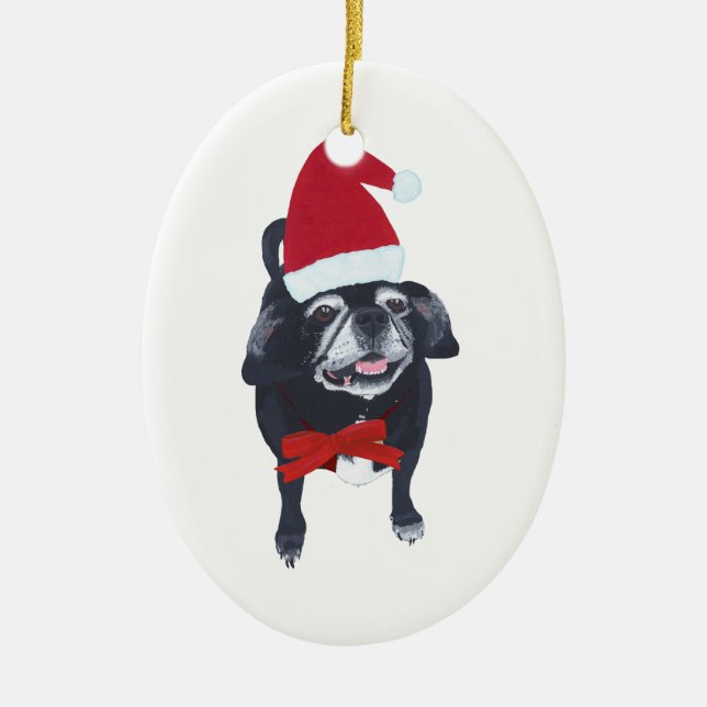 Jote Père Noël Carlin chien ornements de Noël (Devant)