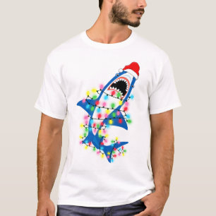 Jote Père Noël Shark Lights Noël Homme T-shirt