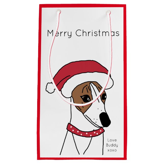 Jote Père Noël Whippet Joyeux cadeau de Noël sac (Devant)