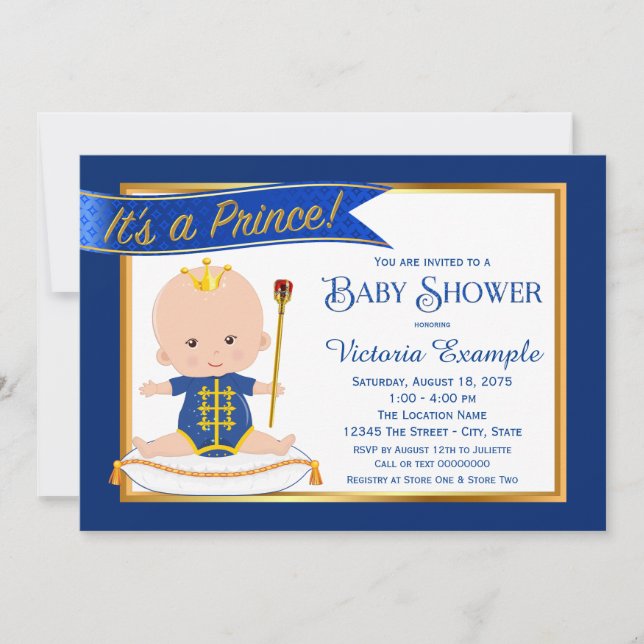 Jote Prince Baby Shower Invitations (Devant)