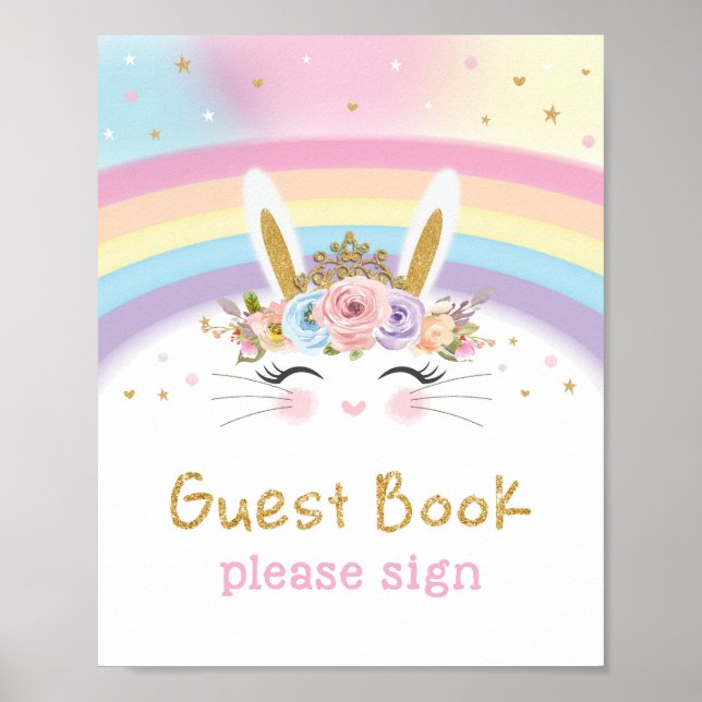 Jote Rainbow Bunny 1er Anniversaire Livre d'or (Devant)