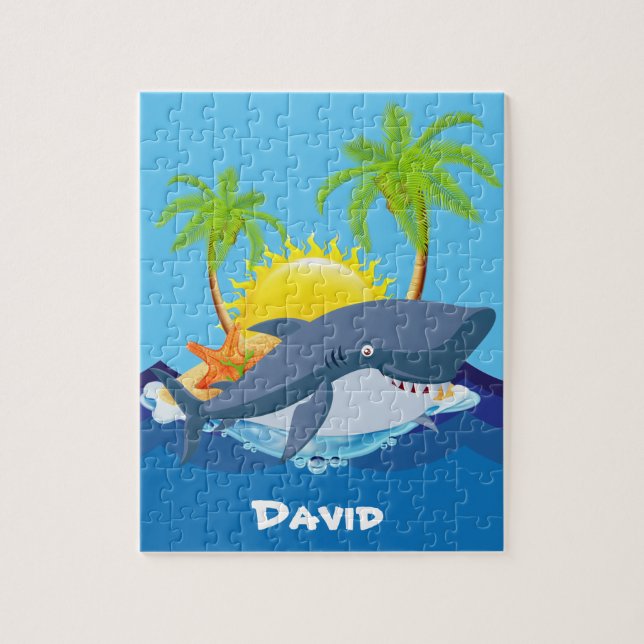 Jote requin ajouter nom puzzle puzzle (Vertical)