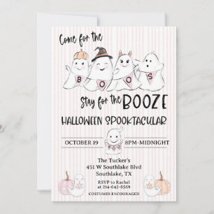 Jote Rose Ghost Boos Invitation de la fête d'Hallo