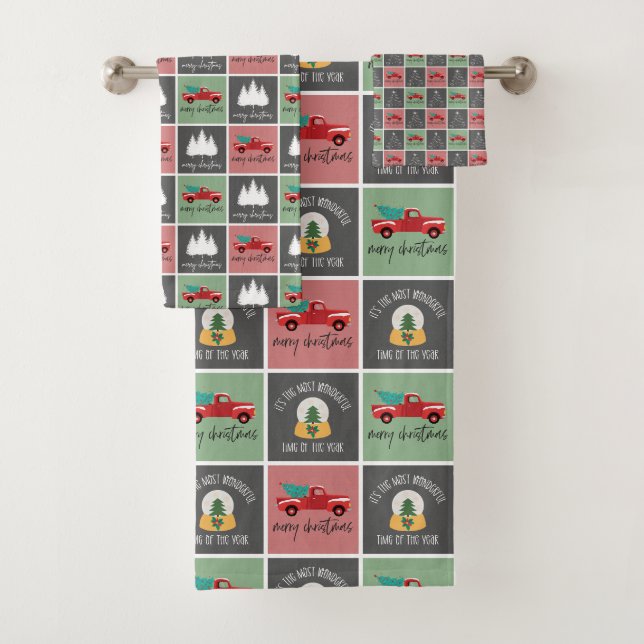 Jote rouge et vert arbre de Noël Motif de camion (En situation)