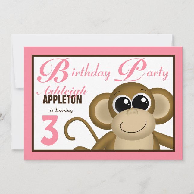 Jote Singe rose Invitations de fête d'anniversaire (Devant)