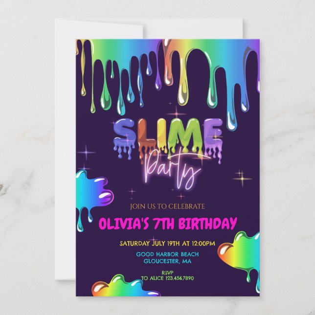 Jote Slime Invitation Anniversaire (Devant)