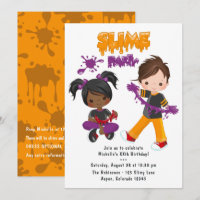 Jote Slime Party Invitation d'anniversaire
